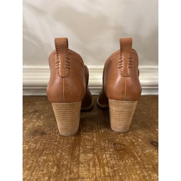 Jeffrey Campbell Rosalee Leather Slip On Boots Stacked Block Heel Booties Sz 8 - Picture 9 of 9